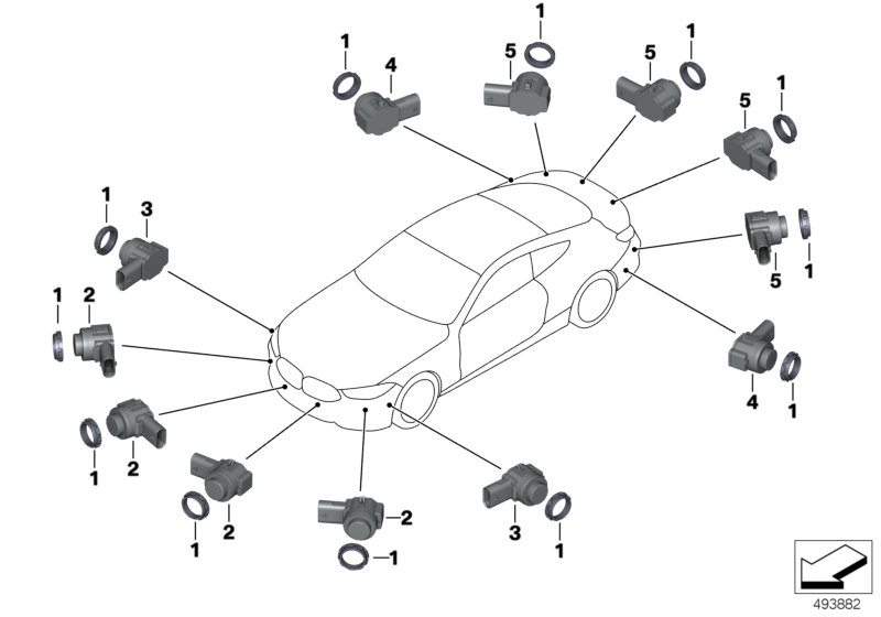 BMW 66-20-9-472-234 ULTRASONIC SENSOR, DONINGTON