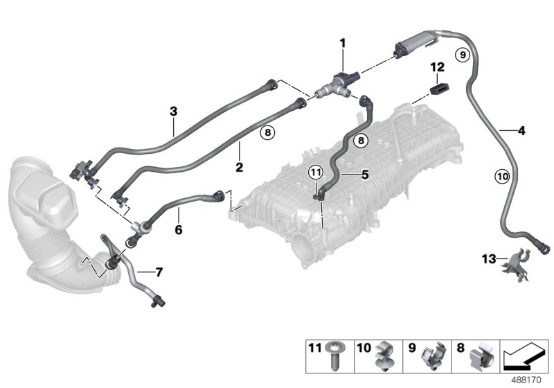 BMW 13-90-8-655-622 TUBING SUPPORT