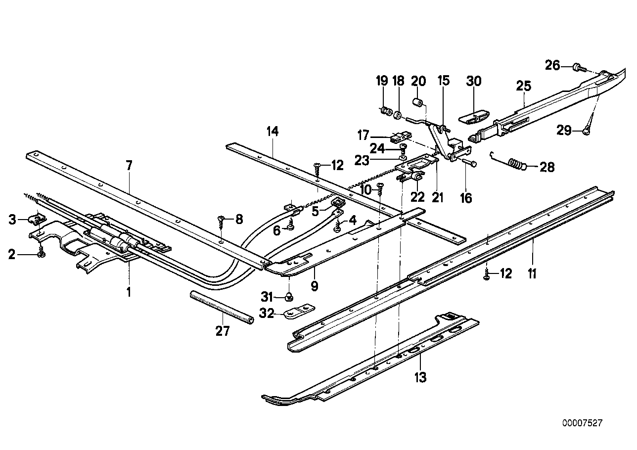BMW 54-12-1-909-757 Guide Rail Left
