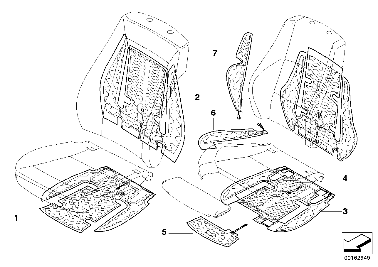 BMW 64-11-7-140-542 Heating Element, Basic Backrest