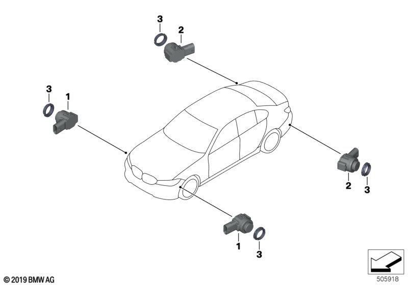 BMW 66-20-9-473-495 ULTRASONIC SENSOR, SEASIDE B