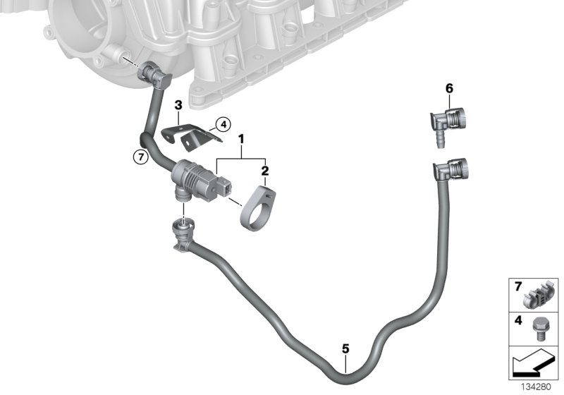 BMW 13-90-7-530-976 Fuel Tank Breather Line