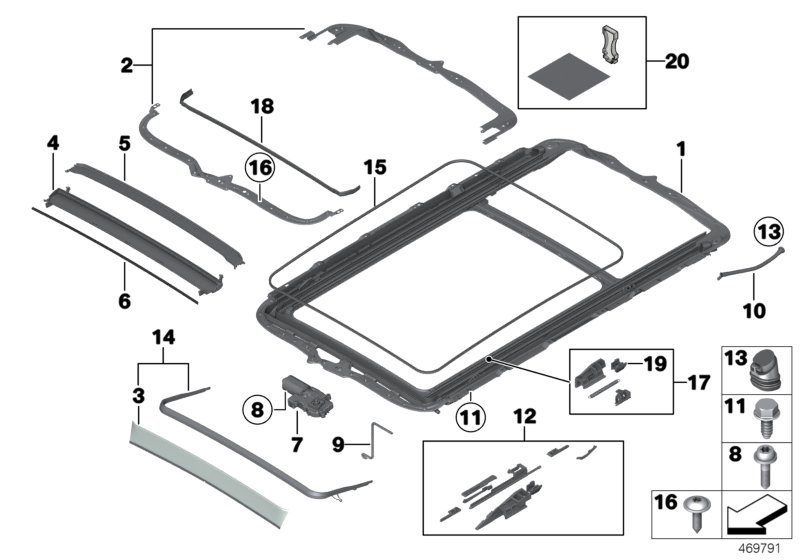 BMW 54-10-7-171-089 Fastening, Wind Deflector