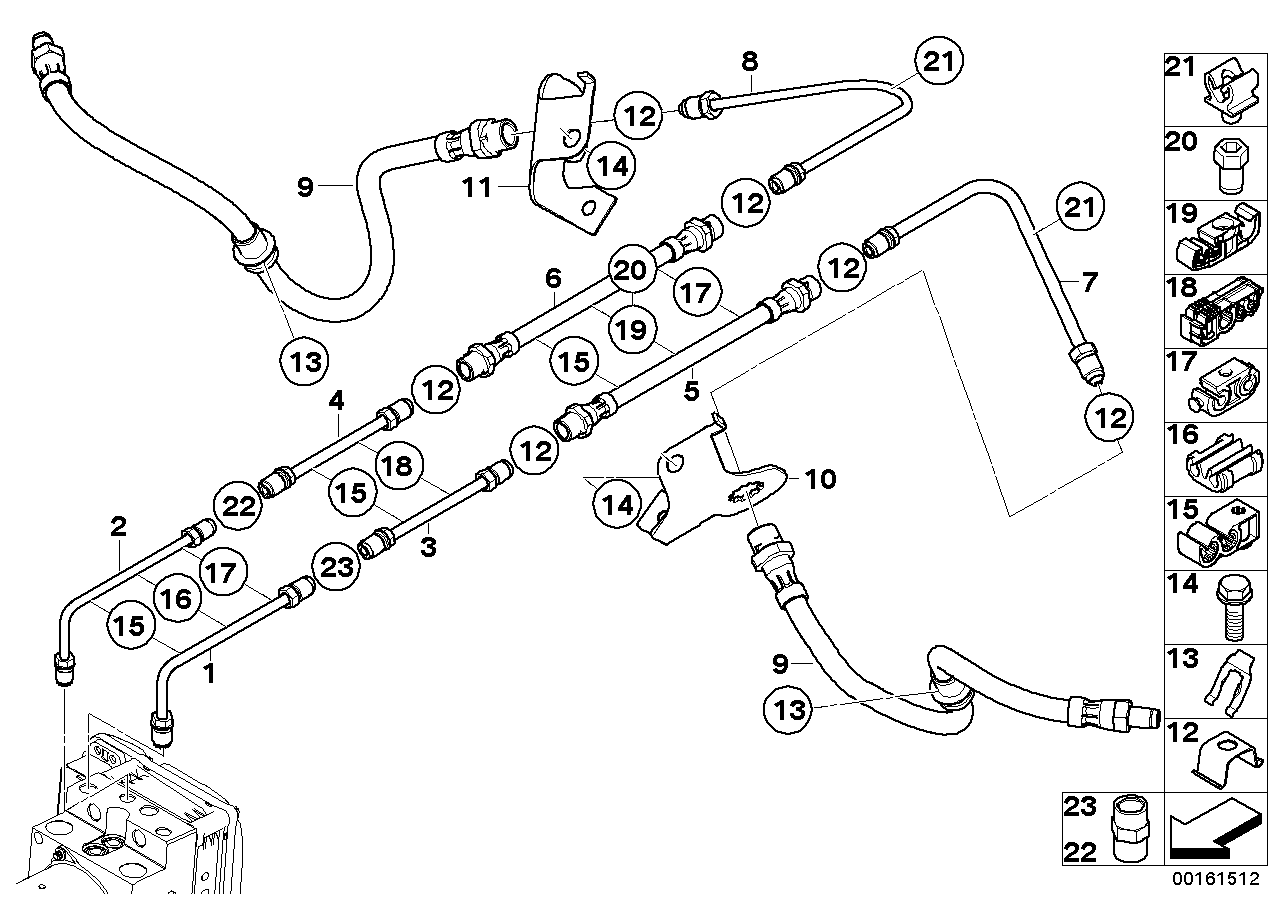 BMW 34-32-6-871-117 Line Clip, Double