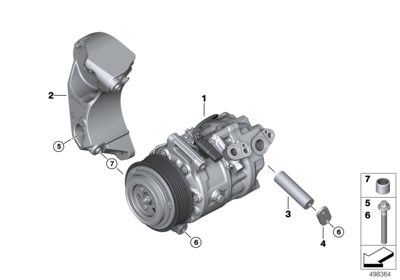 BMW 64-52-6-822-848 Air Conditioning Compressor