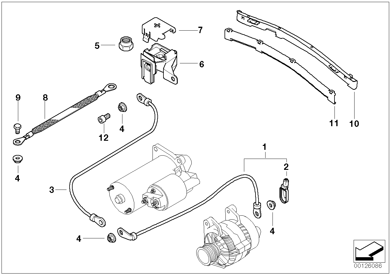 BMW 12-42-1-436-548 Cable Starter-Base B