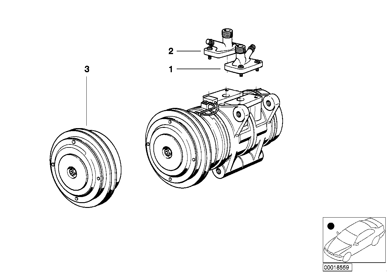BMW 64-52-1-378-389 Connector Pressure Pipe