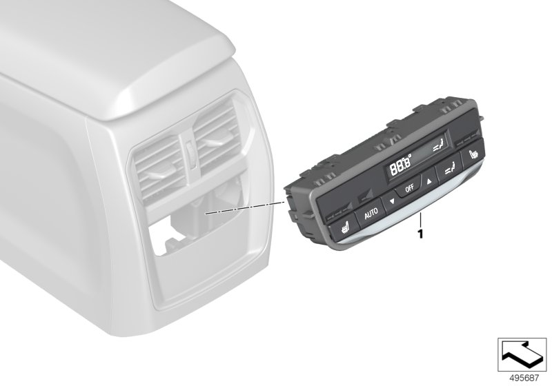 BMW 61-31-9-493-013 CLIMATE CONTROL PANEL, REAR
