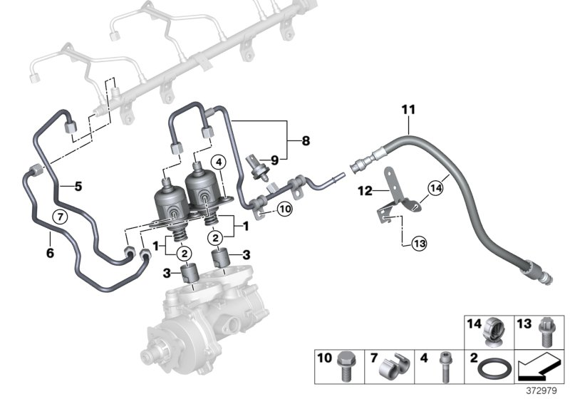 BMW 13-53-7-848-561 Feed Line With Sensor