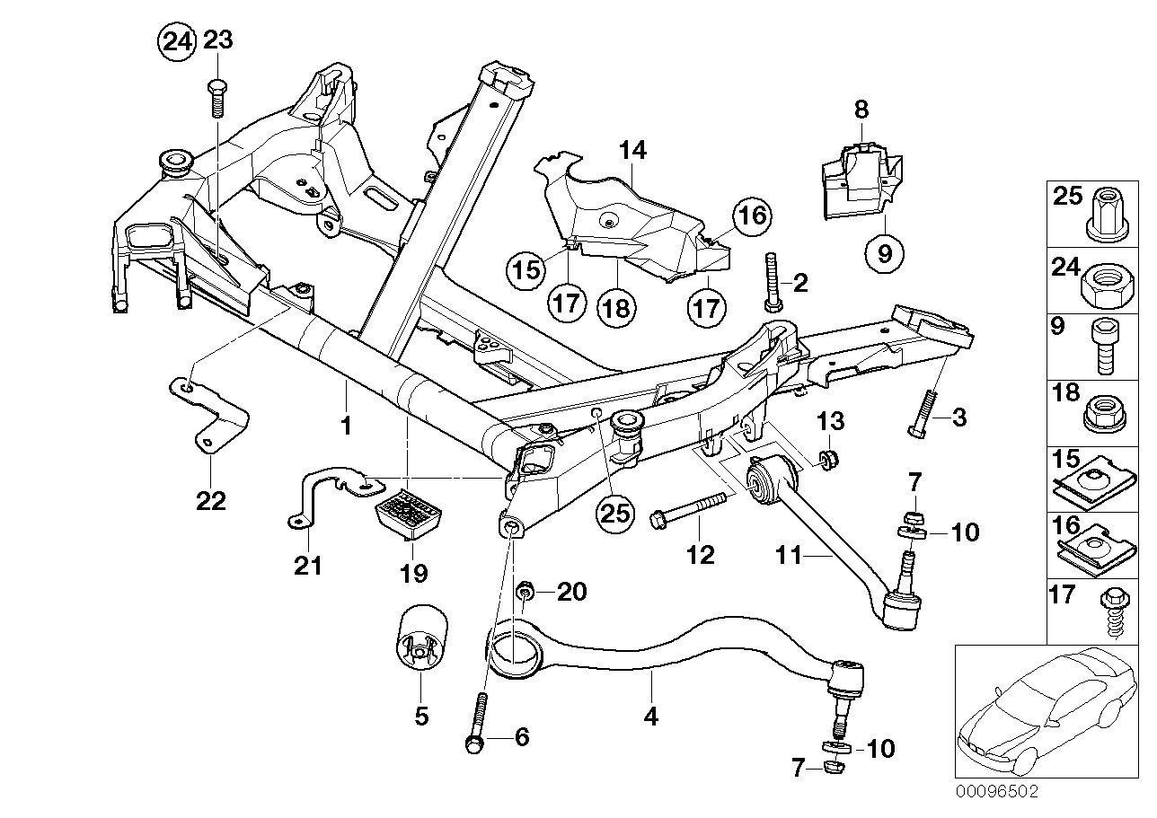 BMW 32-41-1-097-011 Support Pressure Hose Assy Right