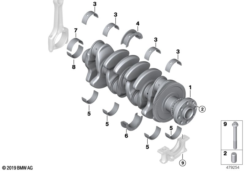 BMW 11-21-7-635-685 Bearing Shell, Blue