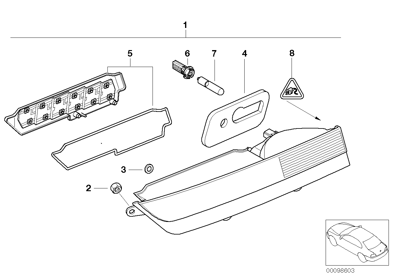 BMW 63-21-6-916-470 Seal, Rear Light, Luggage-Compartment Lid