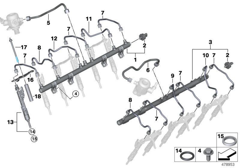 BMW 13-53-7-560-543 High Pressure Pipe