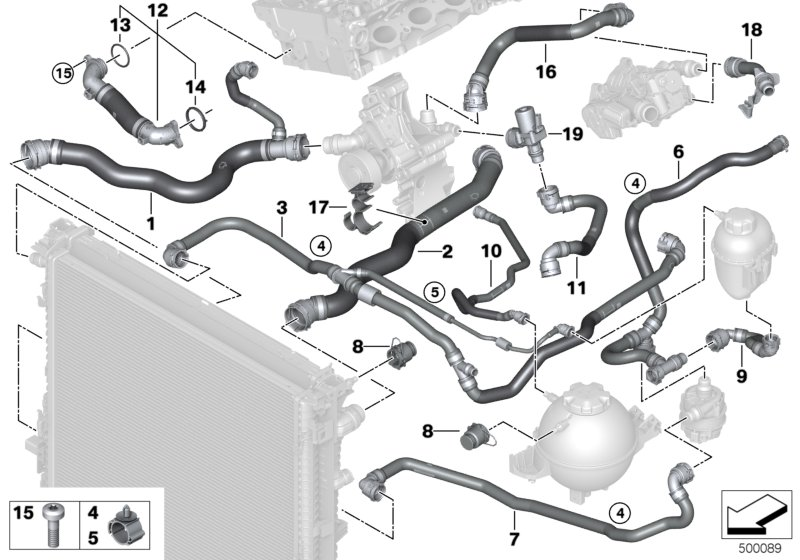 BMW 17-12-9-894-755 HOSE, CYLINDER HEAD-EXPANSIO
