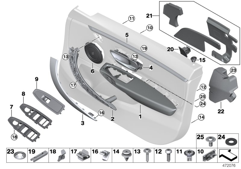 BMW 51-41-7-346-911 Accent Strip, Front Left