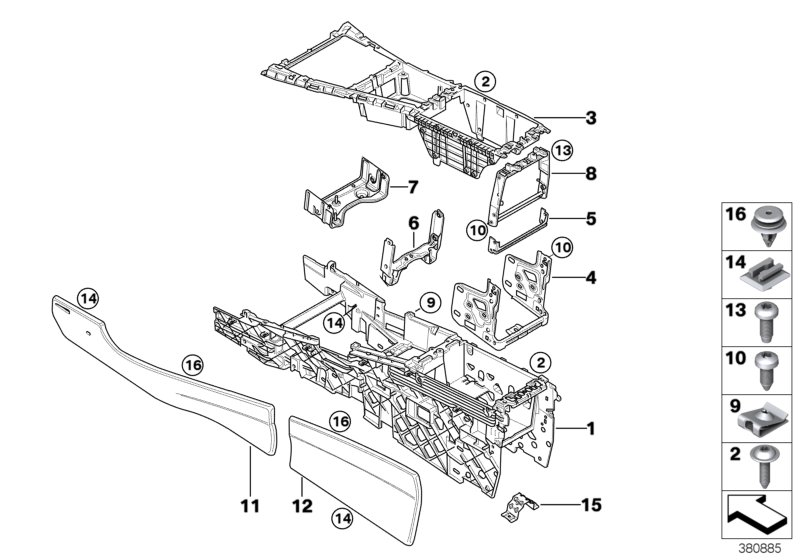BMW 51-16-6-962-216 Bracket, Centre Console Rear