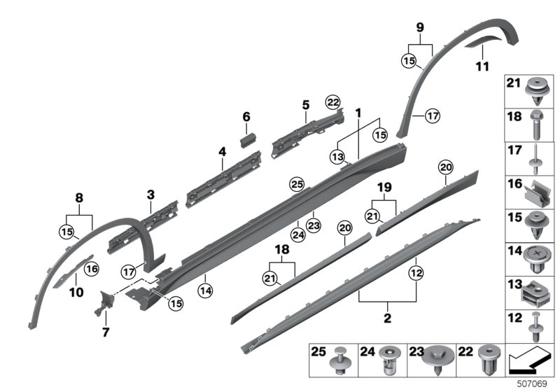 BMW 51-77-7-379-993 Trim, Underride Protection, Left