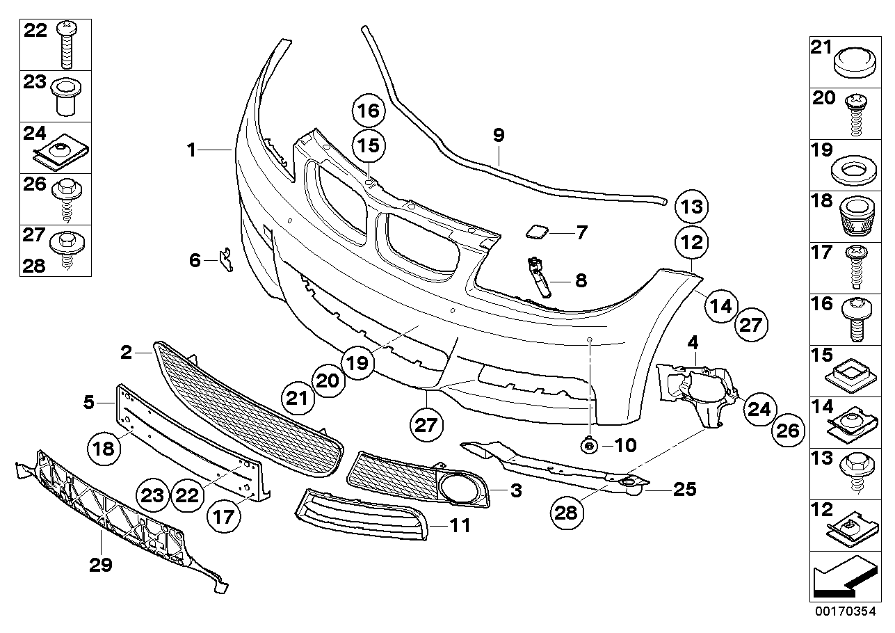 BMW 51-11-8-045-958 Drill Hole Template, Licence Plate Front