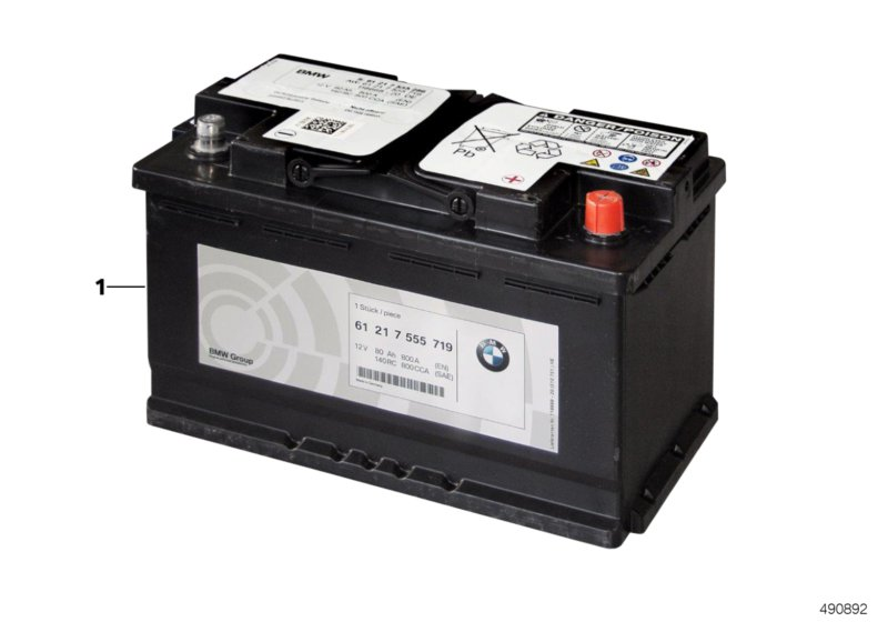 BMW 61-21-8-092-860 LITHIUM-ION STARTER BATTERY