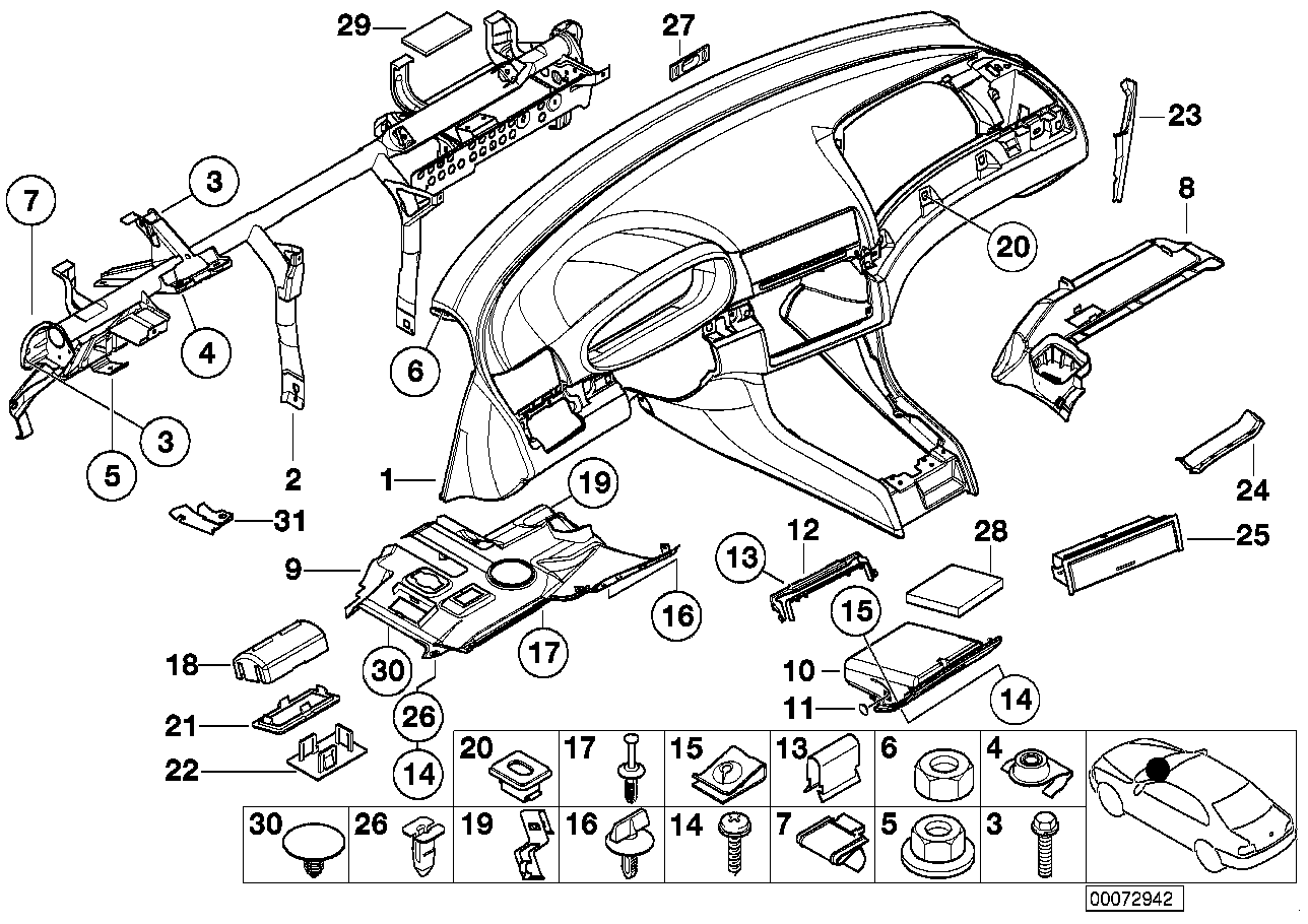 BMW 51-45-8-230-035 Nut Holder