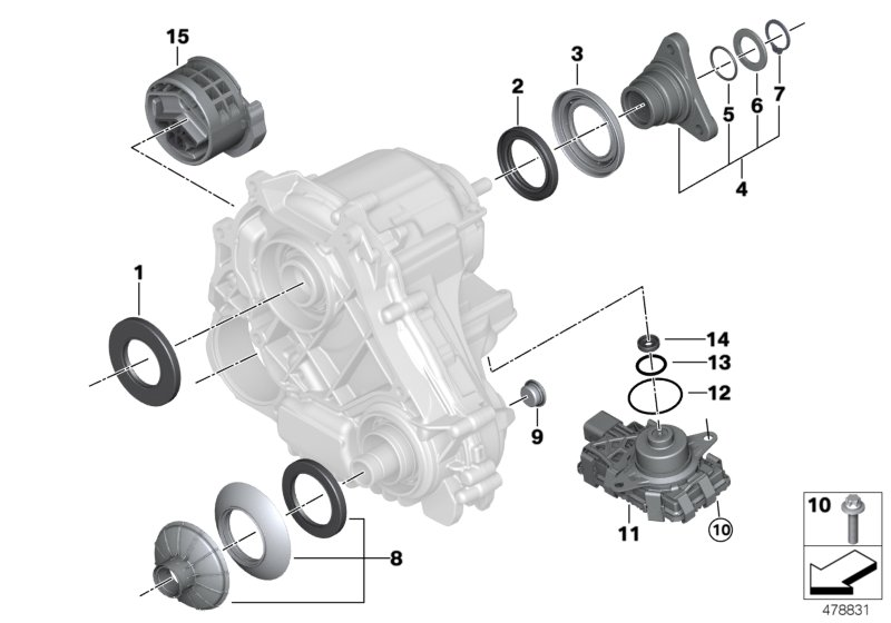 BMW 27-10-8-058-653 OUTPUT FLANGE SET