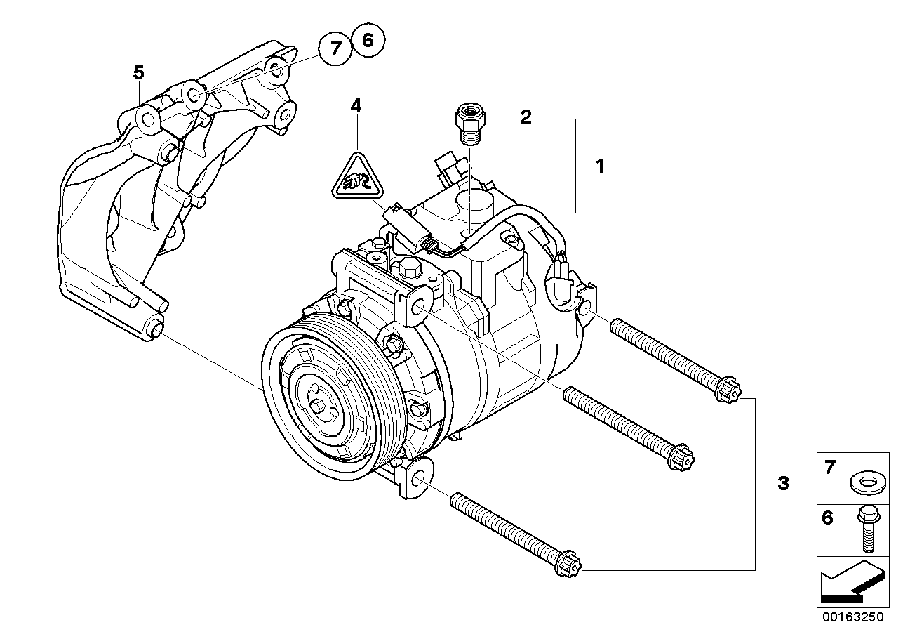 BMW 64-55-7-558-854 Carrier, Air-Conditioner Compressor