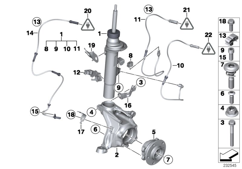 BMW 34-30-6-787-539 Holder, Brake Hose, Front Left