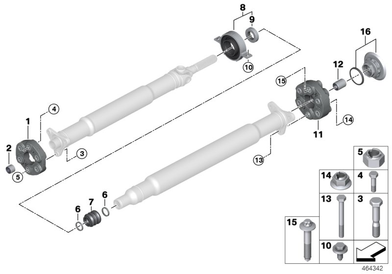 BMW 26-11-8-681-987 CENTER MOUNT, ALUMINIUM