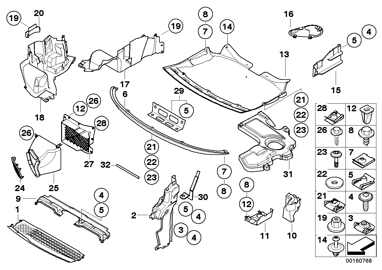 BMW 51-71-7-966-306 Front Engine Compartm.Protection Bracket