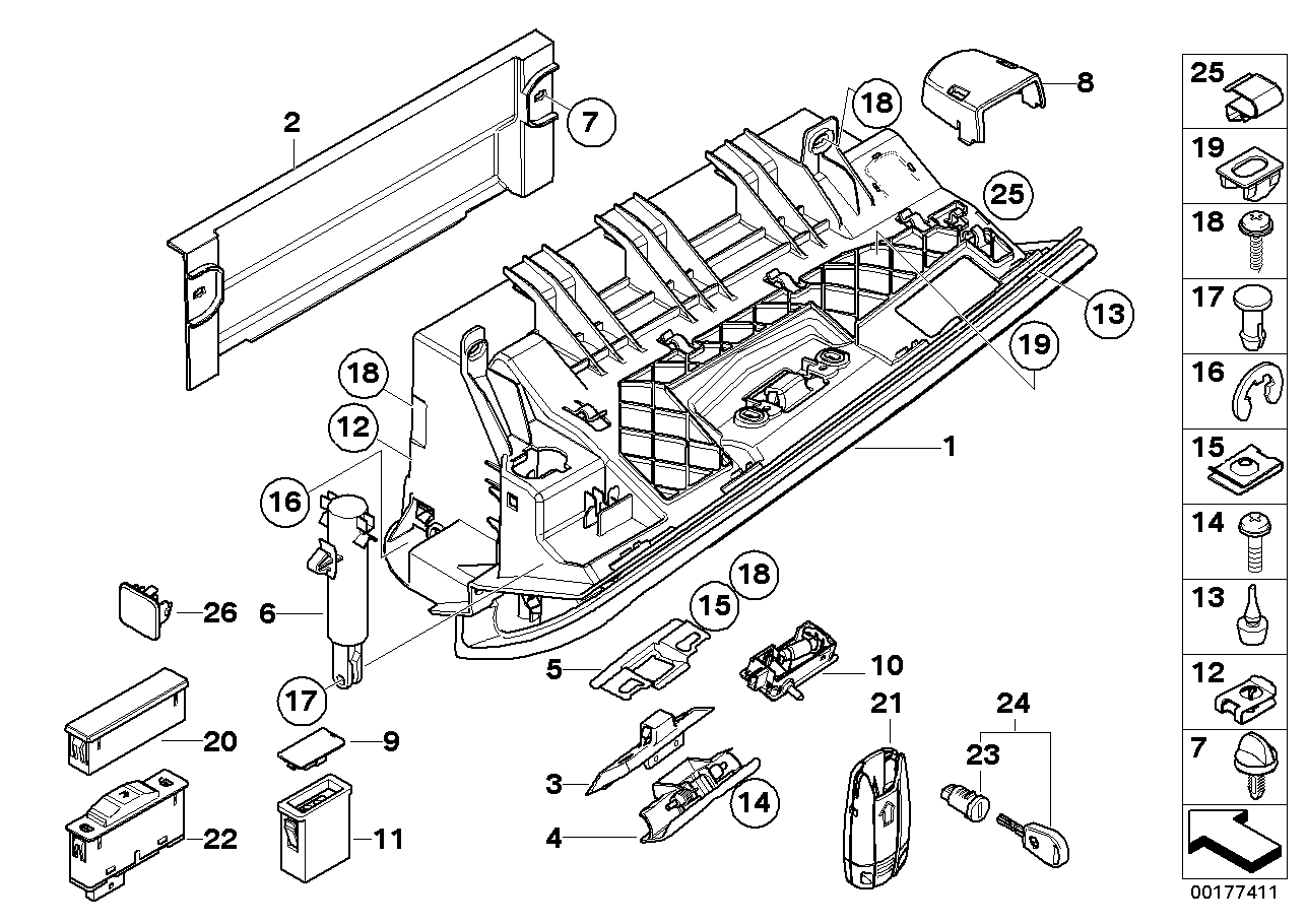 BMW 61-13-8-352-336 Support For Chargeable Handlamp