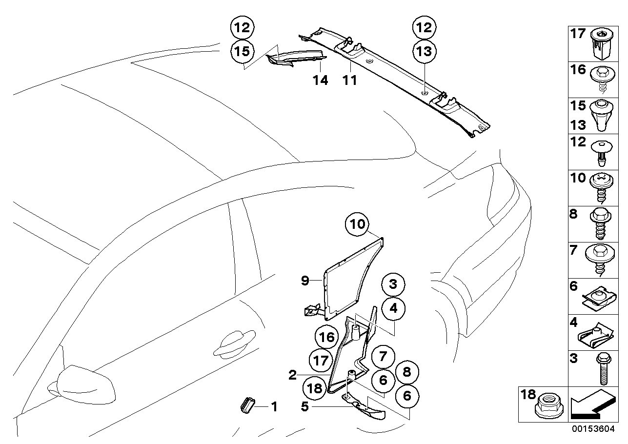 BMW 51-71-7-115-395 Cover, Lateral Body Part Rear Left