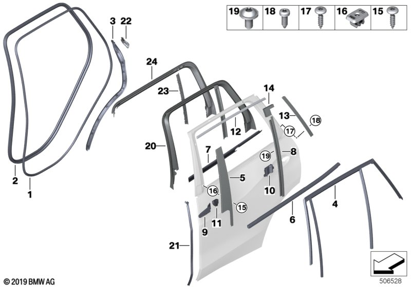 BMW 51-76-2-642-785 Seal, C-Pillar, Left