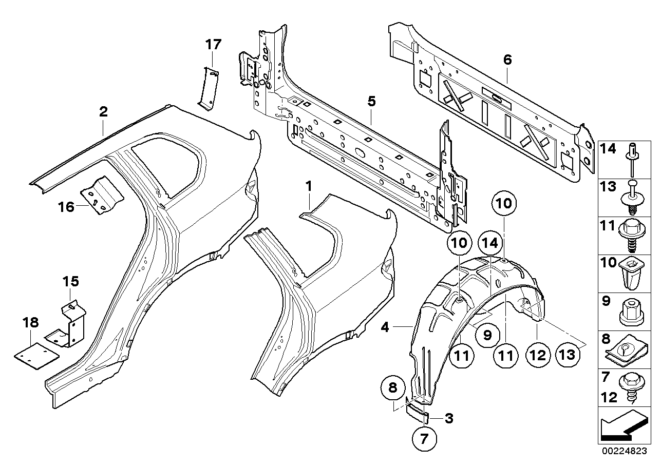 BMW 41-21-7-275-587 Reinforcement Plate, C-Pillar, Left
