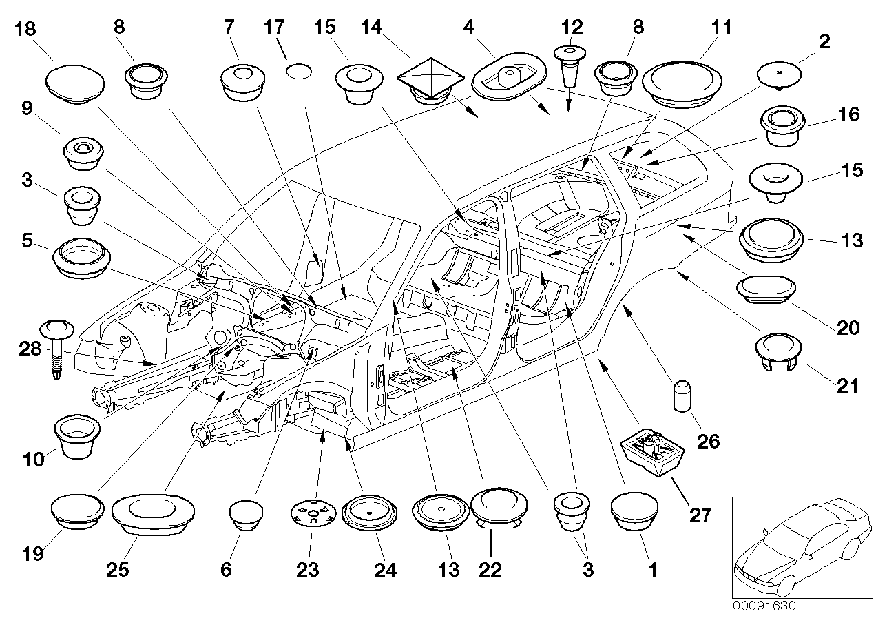 BMW 64-11-8-373-060 Blind Plug