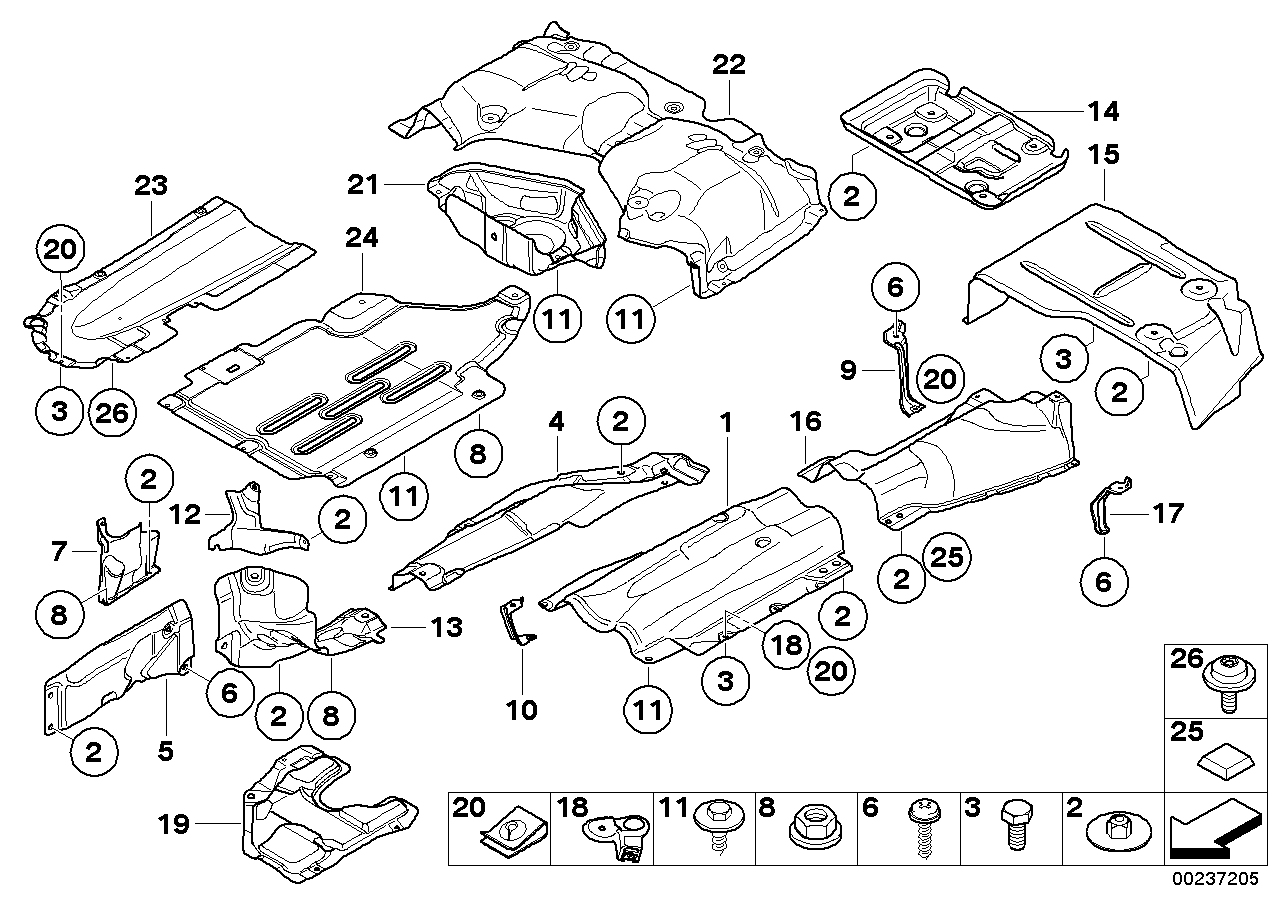 BMW 51-75-7-167-973 Bracket, Thermal Insulation Tunnel