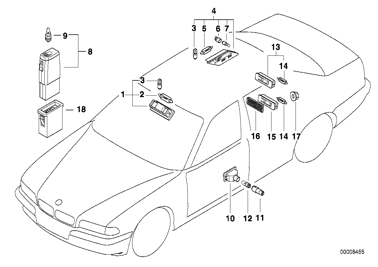 BMW 63-31-6-962-043 Door Warning Light