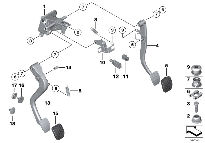 BMW 35-10-6-766-127 Bracket For Stop Light And Clutch Switch