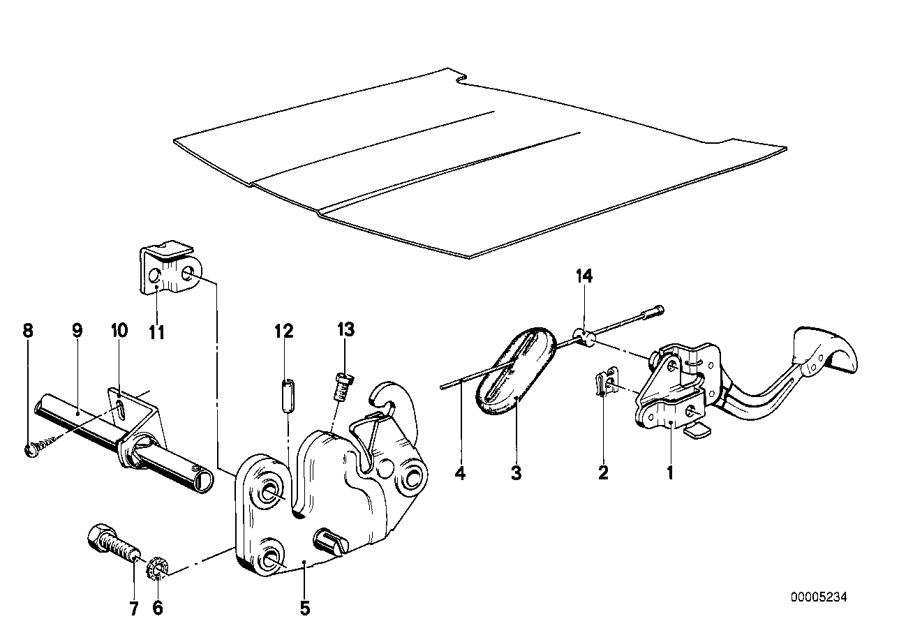BMW 51-23-1-920-731 Engine Hood Mechanism