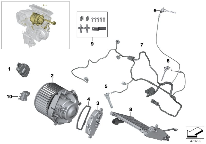 BMW 64-11-9-304-023 WIRING SET, HEATER/AIR CONDI