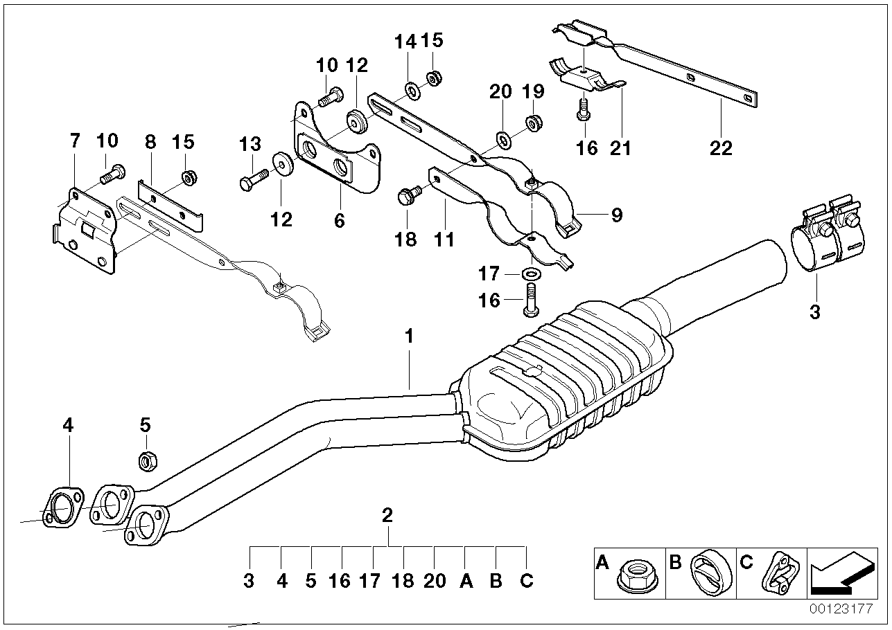 BMW 18-21-0-151-438 Set Of Add-On Parts, Silencer