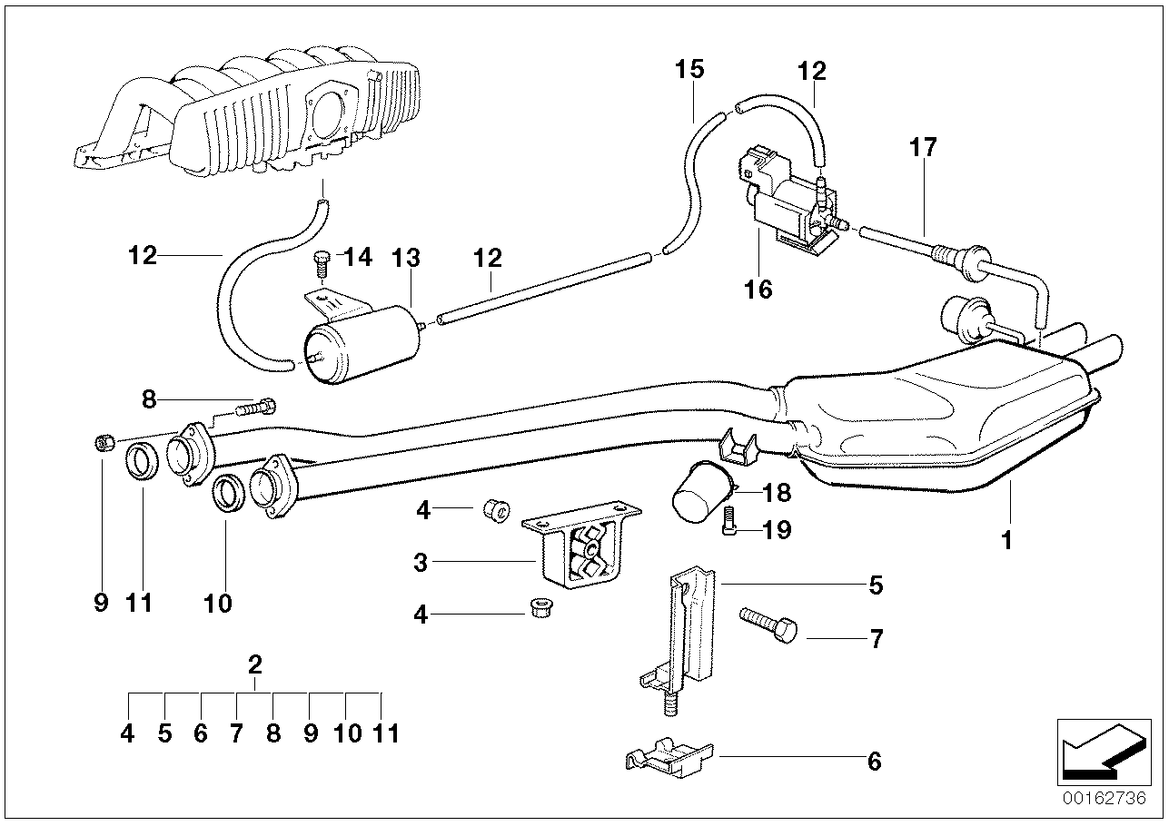 BMW 18-21-0-146-036 Set Of Add-On Parts, Silencer