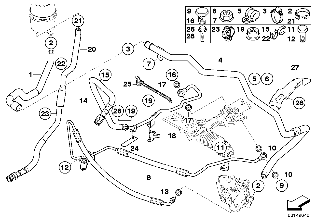 BMW 32-41-4-027-977 Return Line Bracket
