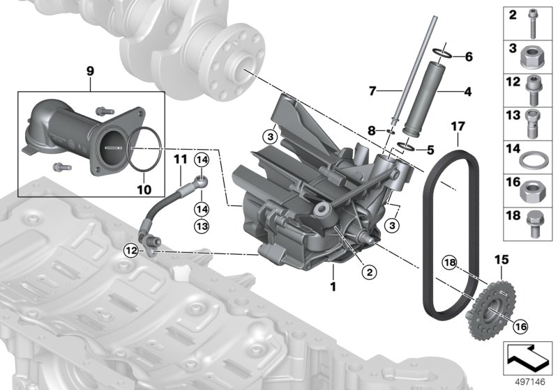BMW 11-41-7-583-667 Oil Pipe Inlet