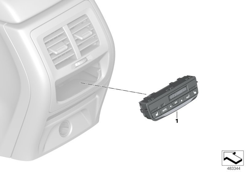 BMW 61-31-9-493-015 CLIMATE CONTROL PANEL, REAR