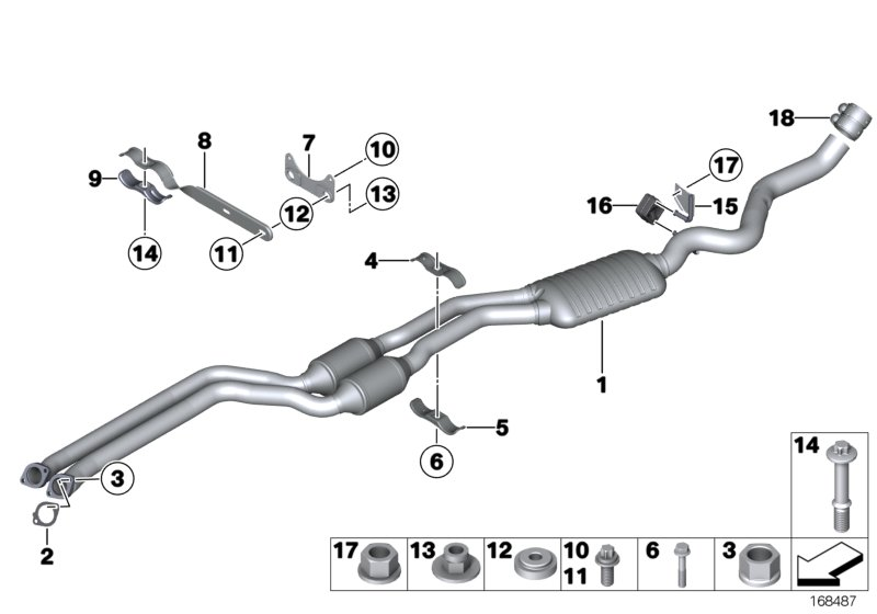 BMW 18-20-7-551-219 Pipe Clamp, Bottom