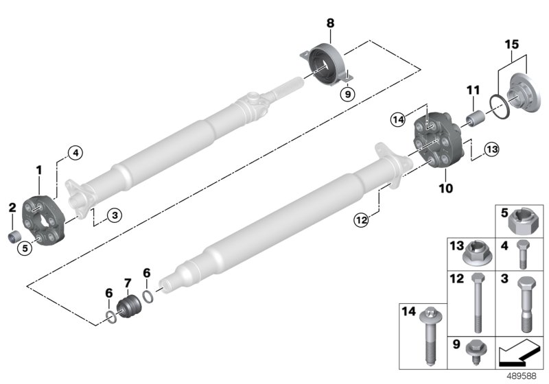 BMW 26-11-8-485-604 CENTER MOUNT, ALUMINIUM