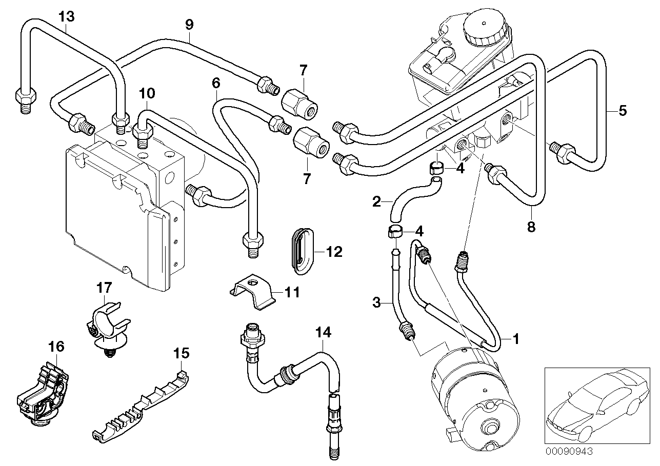 BMW 34-32-6-756-140 Brake Pipe Bracket
