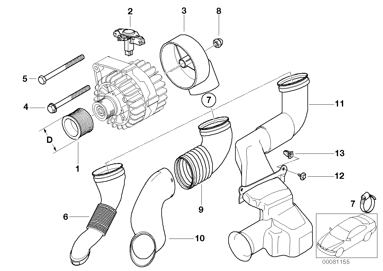 BMW 12-31-7-831-435 Cover Cap, Alternator