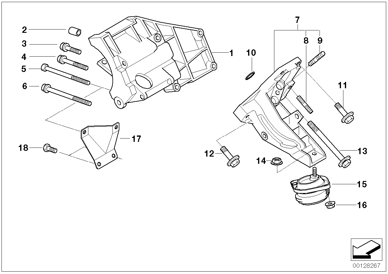 BMW 64-55-1-432-898 Support For Air Conditioner.Compress.Supp.Bracket