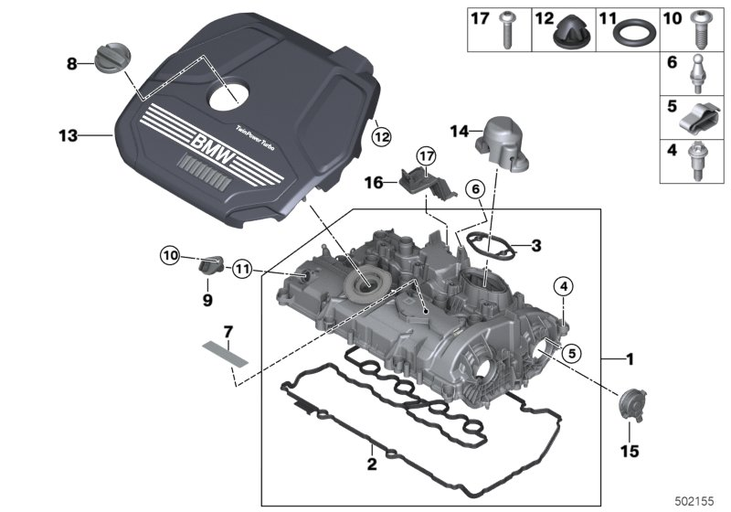 BMW 11-14-8-672-164 COVER FOR HIGH-PRESSURE PUMP